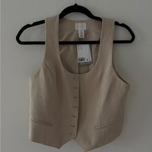 H&M Beige Button-Up Vest